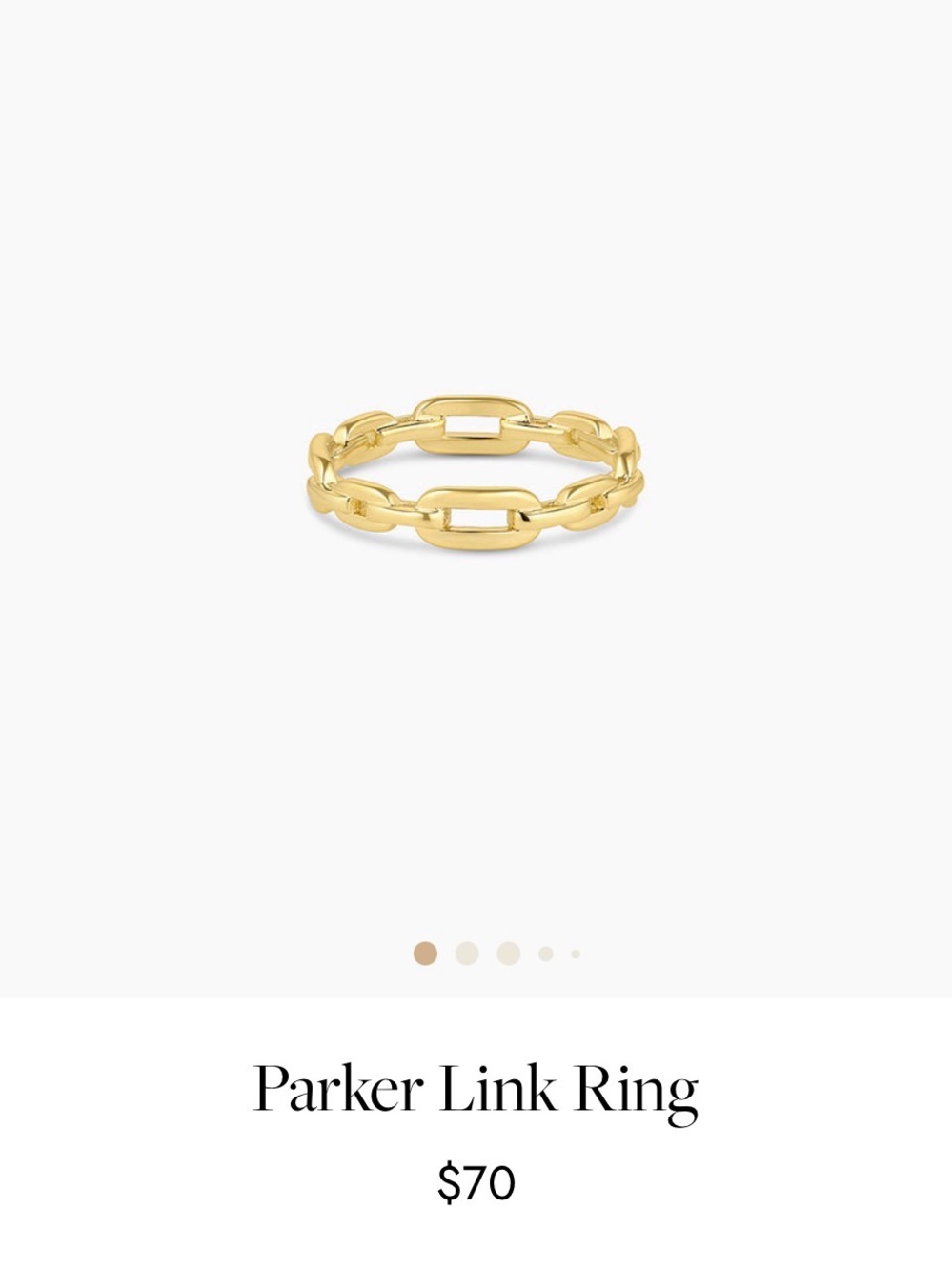 NWOT Gorjana Parker Chain Link Ring - size 8